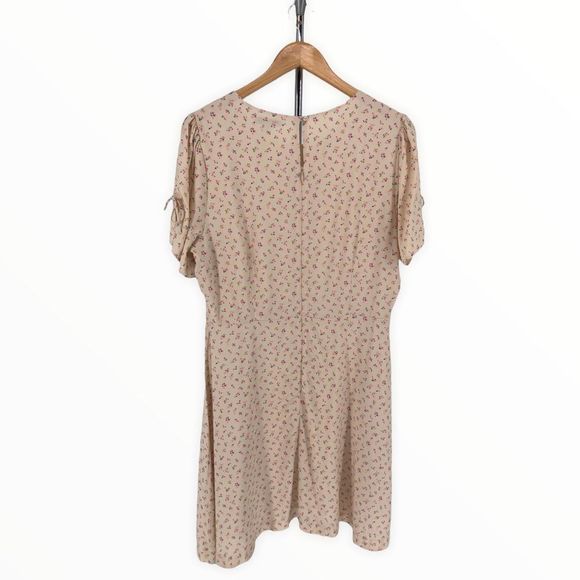 Madewell Tie-Sleeve Retro Dress in Dutch Dandelion Cream Micro Floral size 8 - Picture 8 of 15